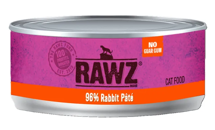 Rawz Cat Gf 96% Rabbit & Pumpkin Pate Can 3-oz