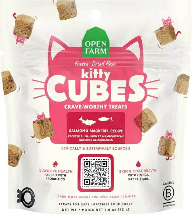 Open Farm Fd Kitty Cubes Slmn & Mackerel 1.5-oz