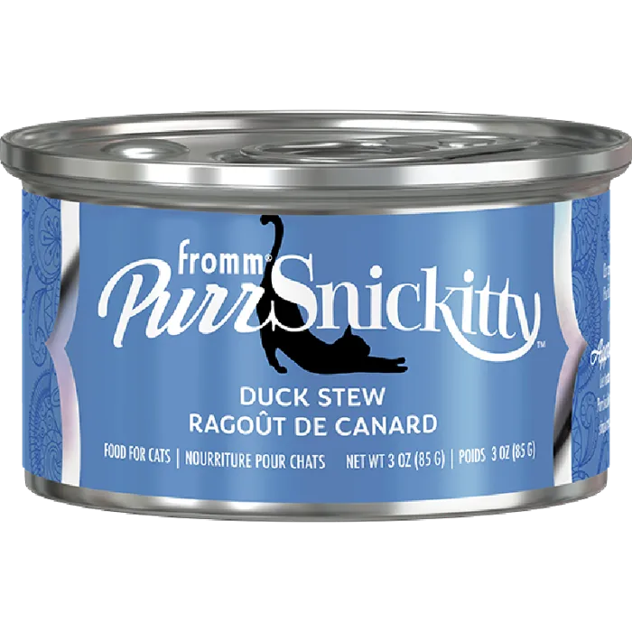 Fromm Cat Can Purrsnickitty Pate' Duck Stew 3-oz