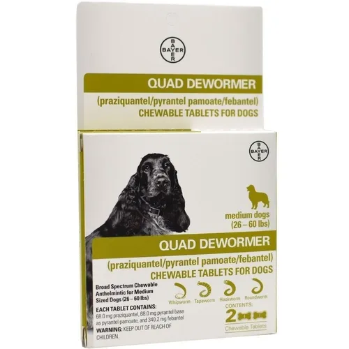 Quad De Wormer Md Dog 2ct 68mg