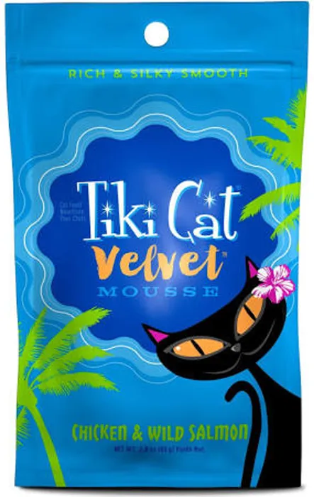 Tiki Cat Pouch Velvet Mousse Ckn & Salmon 2.8-oz