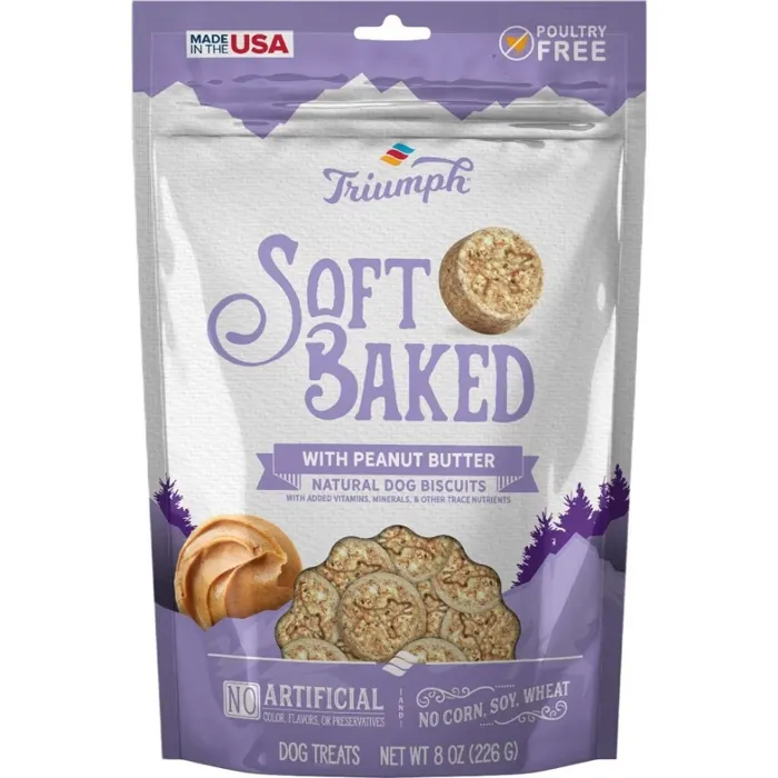 Triumph Soft Baked Natural Dog Biscuits Peanut Butter 8-oz