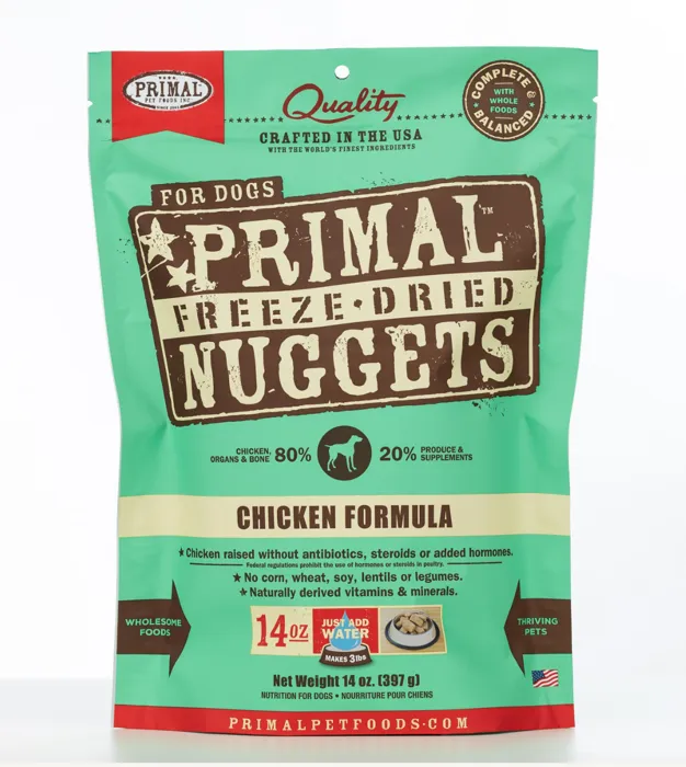 Primal Freeze Dried Nuggets Grain Free Chicken Formula Dog Food 14-oz