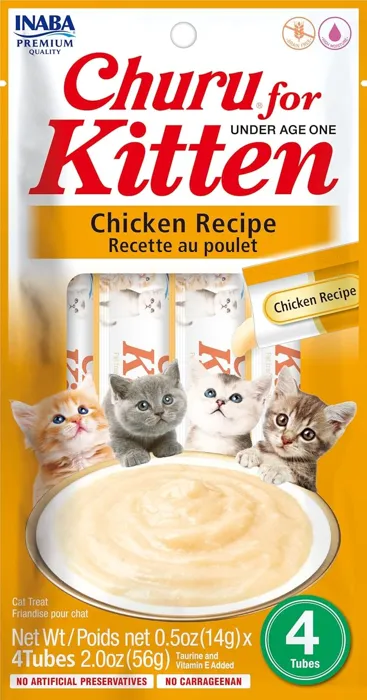 Inaba Cat Churu Purees Kitten Chicken 0.5-oz 4-pk