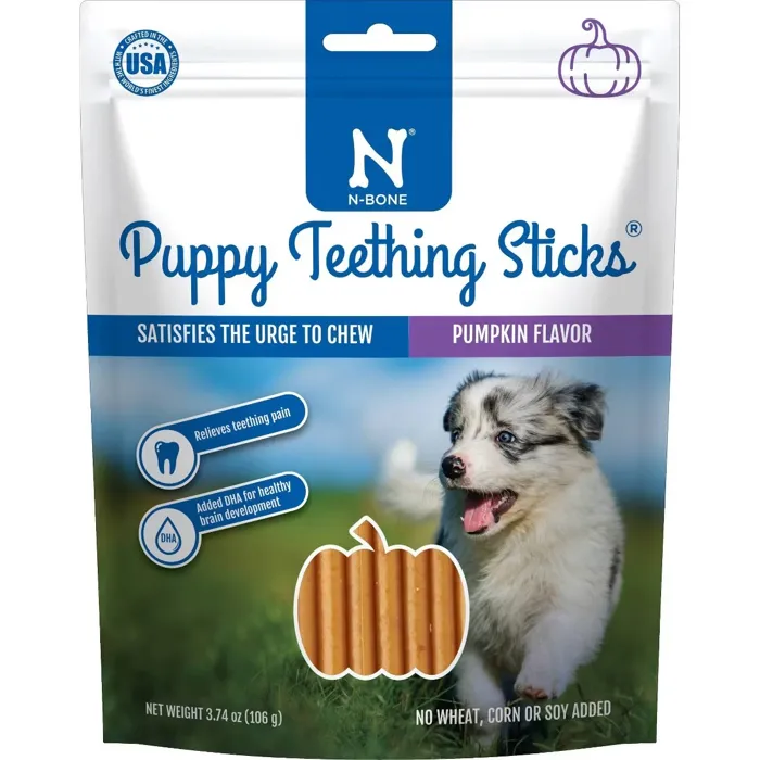 N-bone Puppy Teething Sticks Pumpkin 3.74-oz