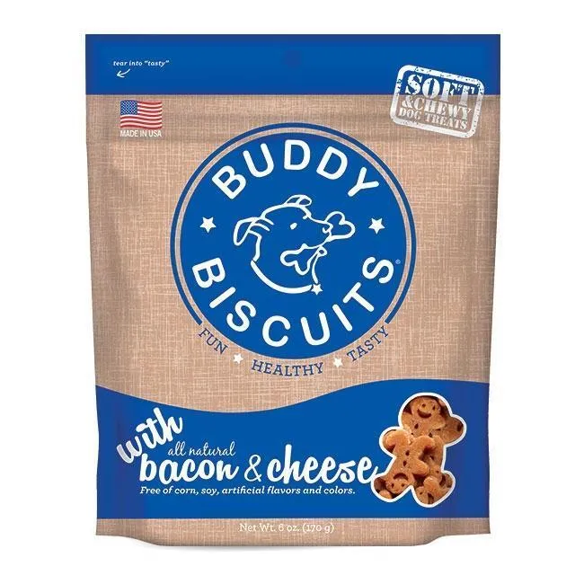 Buddy Bisc Soft & Chewy Bcn & Chs Dog Trt 6-oz