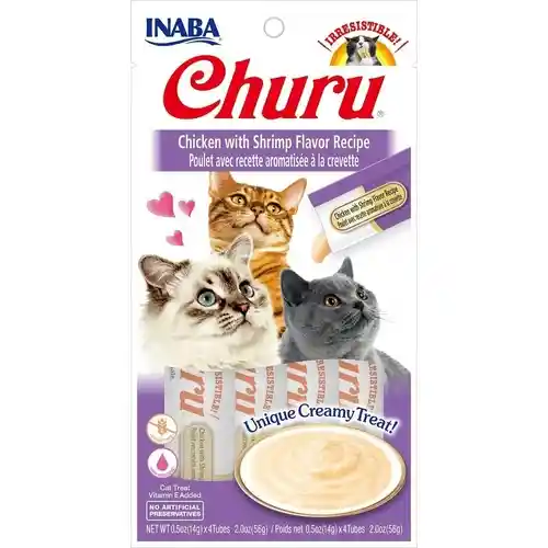Inaba Ciao Cat Churu Purees Chkn/shrimp 2-oz