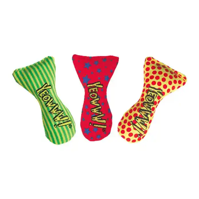 Yeowww! Stinkies Sardine Catnip Yellow Red Dots