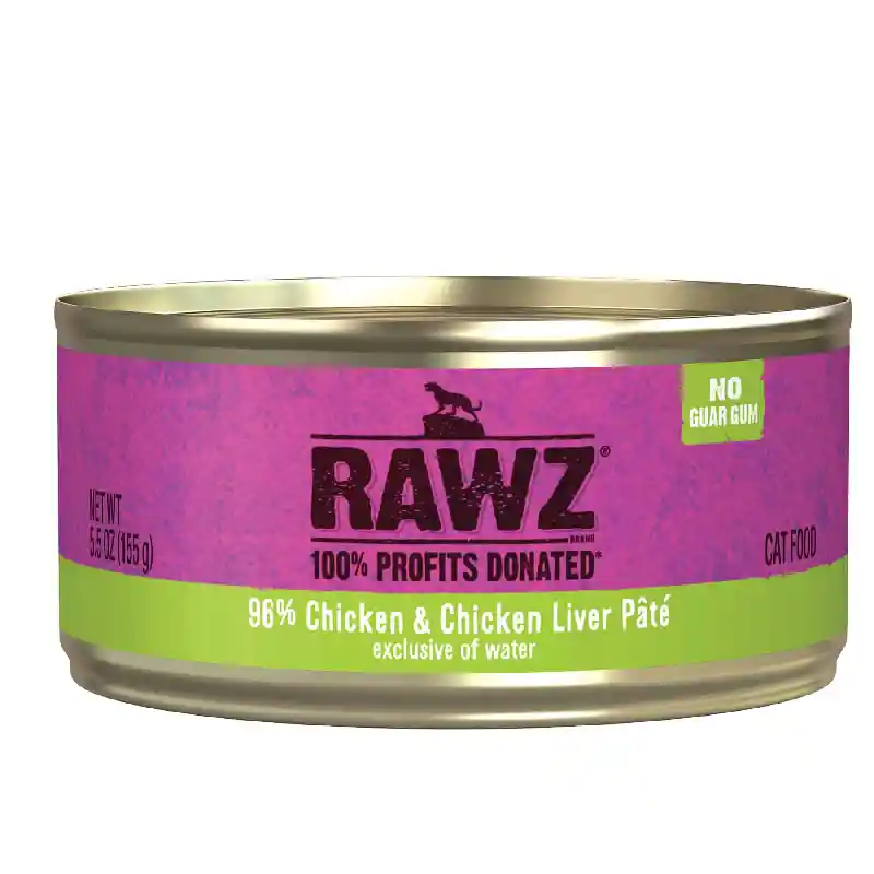 Rawz Cat Can 96% Chicken & Chicken Liver 3oz 18/cs