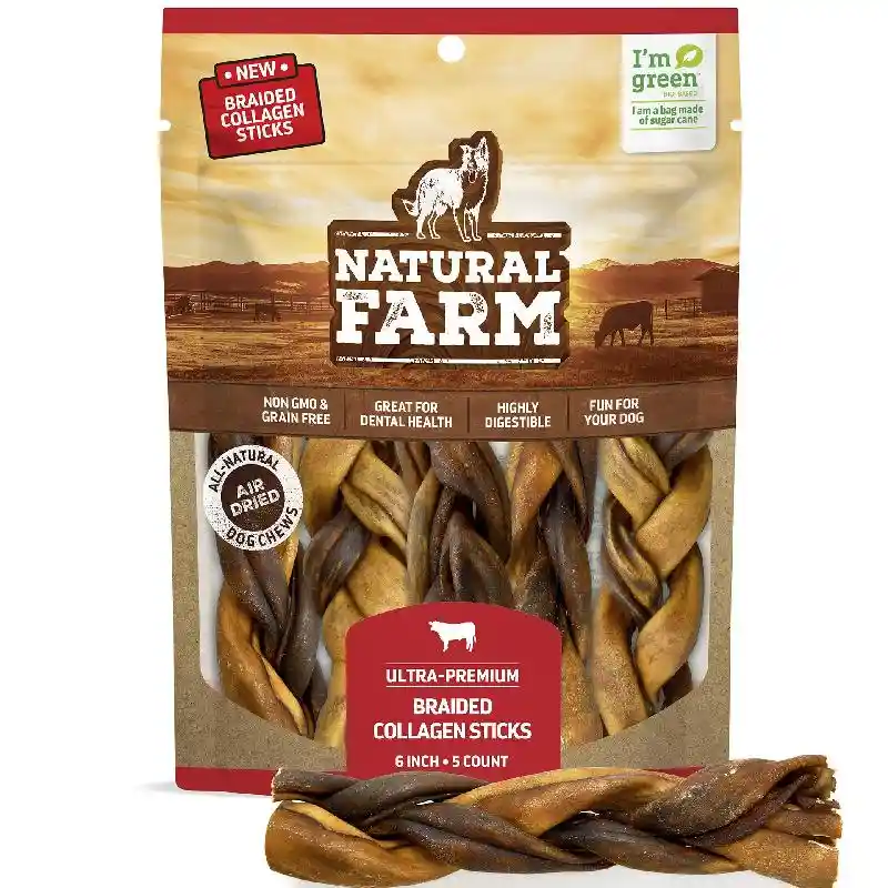 Nat Dog Co Collagen Braid Beef & Chicken 6"