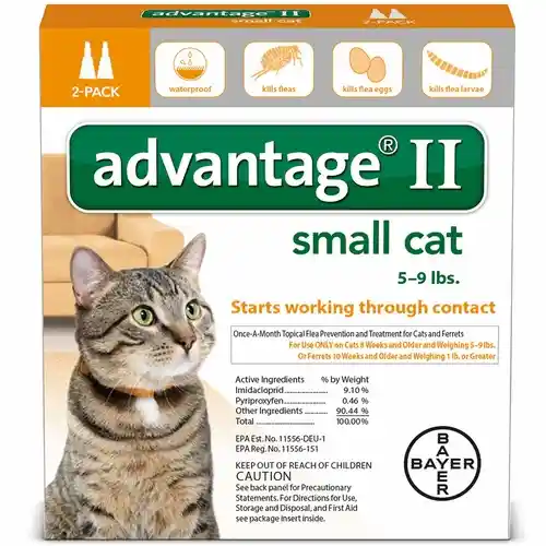 Advantage Ii Small Cat 5-9# Orange 2 Pk