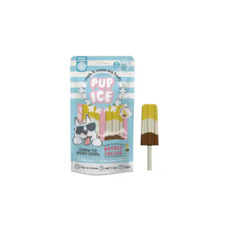 Pup Ice Rocket Lollies Banana/chocolat 2 Pk