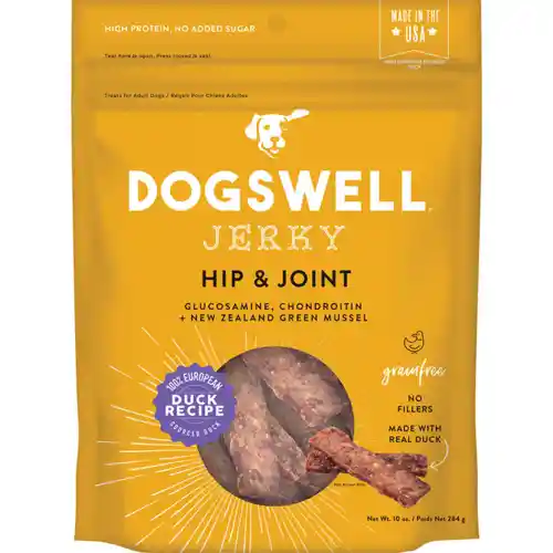 Hip & Joint Duck Jerky Recipe Gf Dog Treats 10-oz