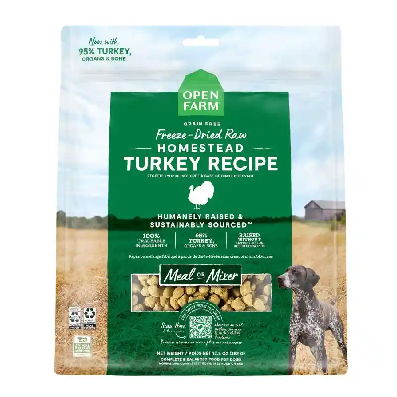 Homestead Turkey Recipe Freeze Dried Raw Dog Food 13.5-oz