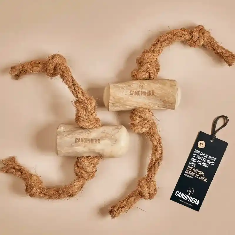 Canophera Dog Chew Coffee Wood/coconut Rope Large