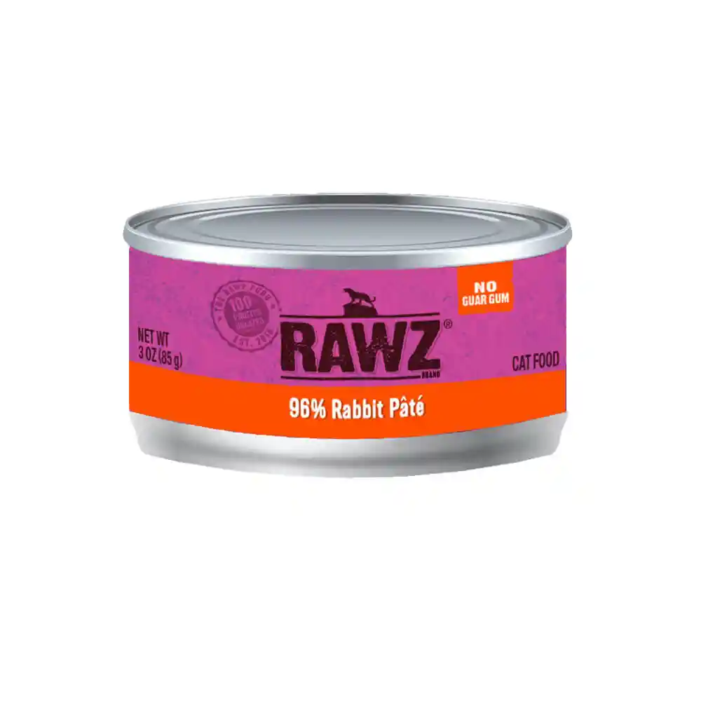 Rawz Cat Can Gf Pate' Rabbit 3oz