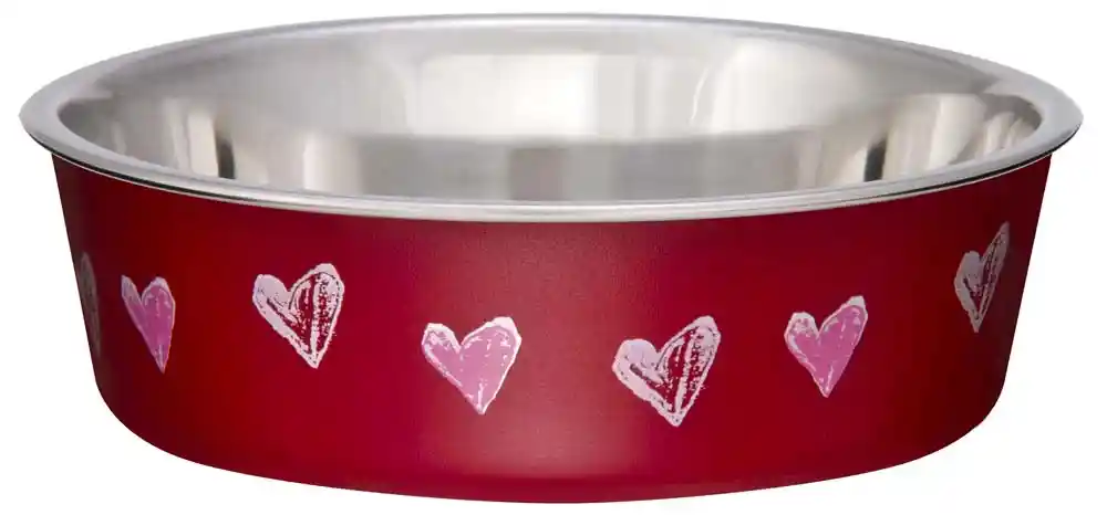 Loving Pets Bella Bowl Hearts Red Large