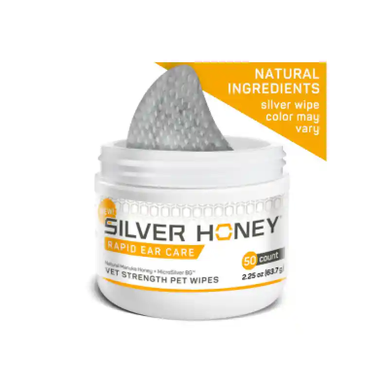 Absorbine Silver Honey Rapid Ear Care Pet Wipes 50