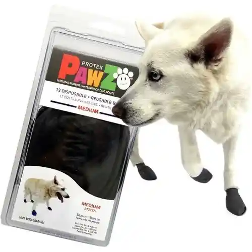 Waterproof Dog Boots, Black, 12 Count Medium