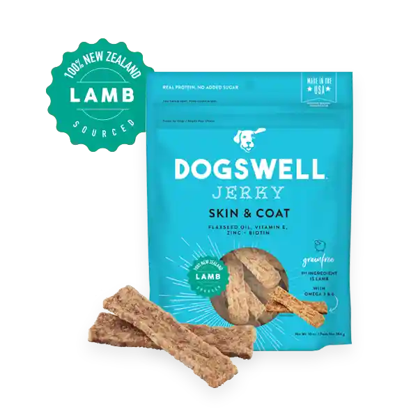Skin & Coat Lamb Jerky Recipe Gf Dog Treats 10-oz