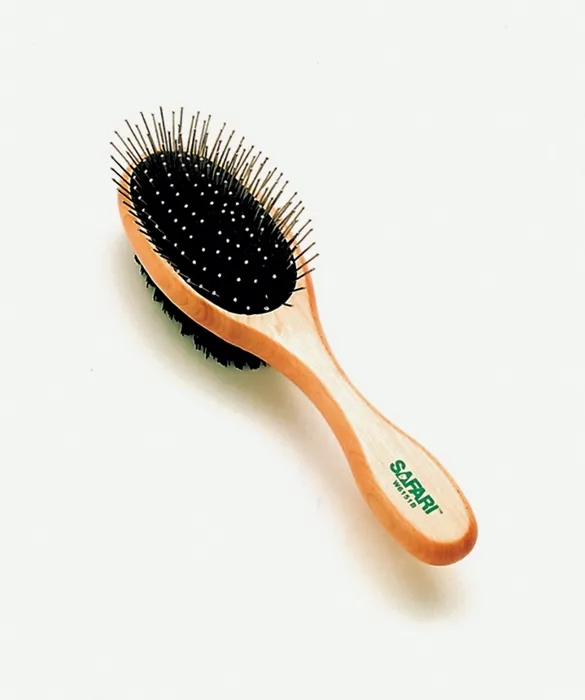 Plastic Pin And Bristle Combo Brush, Comb, Medium