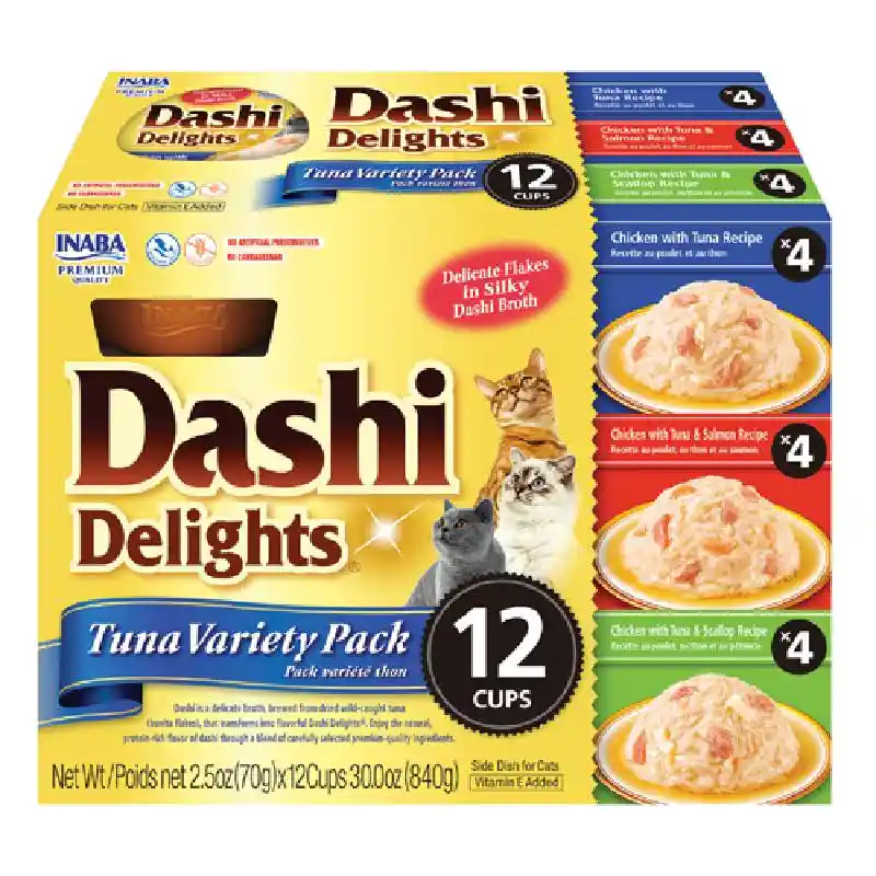 Inaba Cat Treat Dashi Delights Tuna 12 Ct Variety