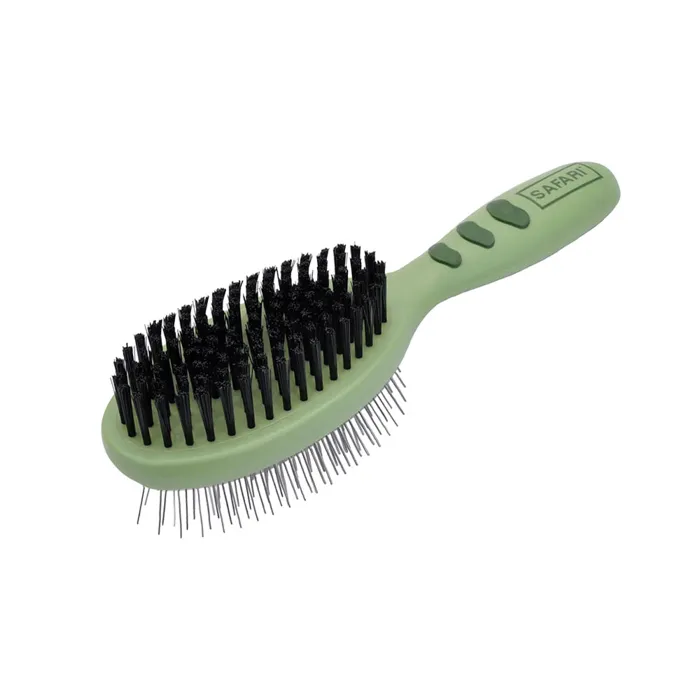 Plastic Pin And Bristle Combo Brush, Comb, Medium