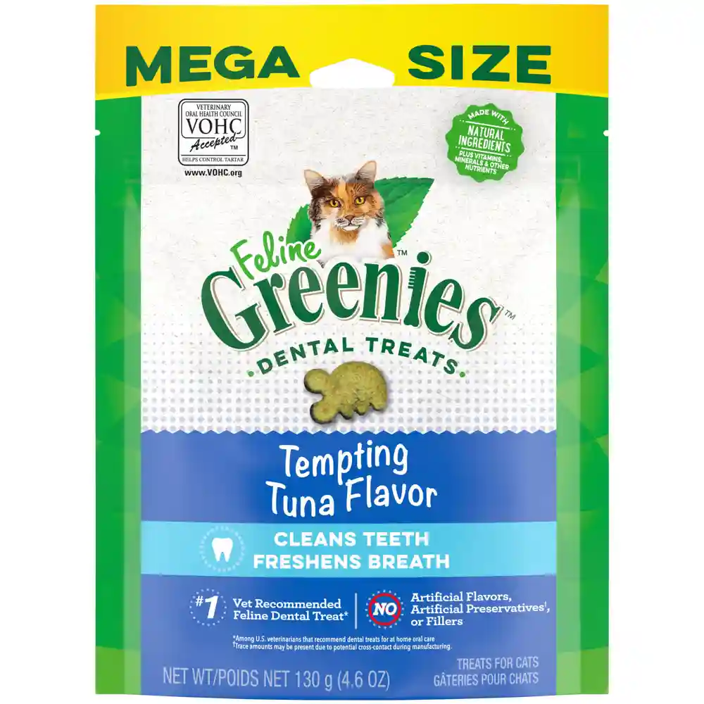 Adult Dental Cat Treats Tempting Tuna - 4.6-oz Pou