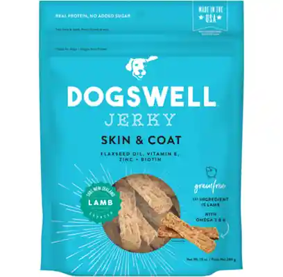 Skin & Coat Lamb Jerky Recipe Gf Dog Treats 10-oz