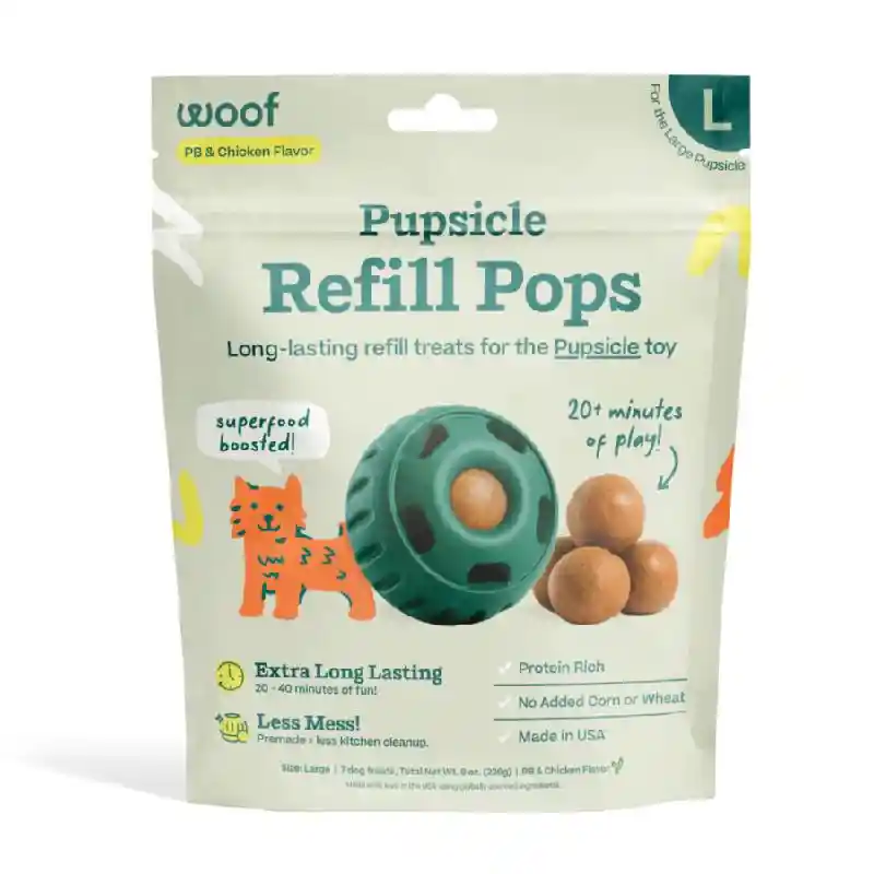 Woof Large Pop Treat Chicken Peanut Butter 9-oz