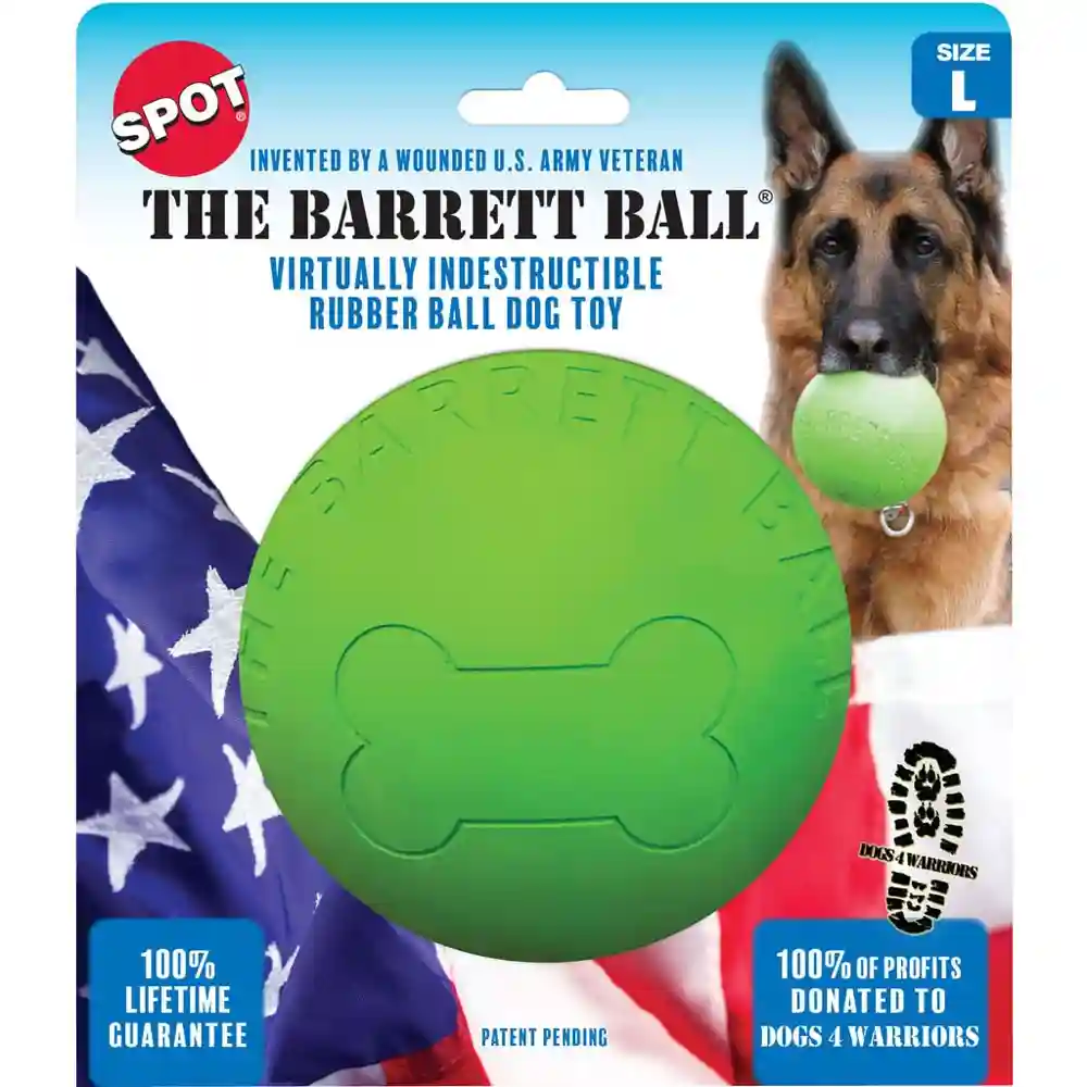 "the Barrett Ball" Large Rubber Dog Toy Large