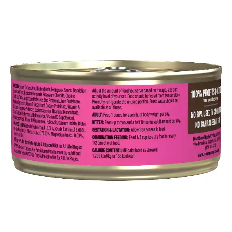 Rawz Cat Can 96% Chicken & Chicken Liver 3oz 18/cs