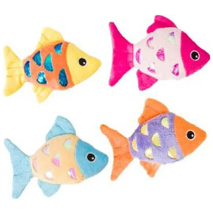 Shimmer Glimmer Fish W/catnip Cat Toy Assorted 4.5
