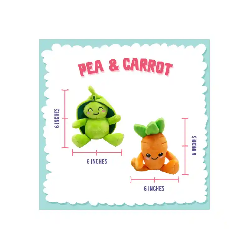 Sungarooz Pea And Carrot Plush Dog Toys
