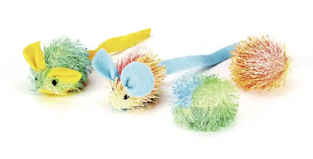 Ethical Toy Stringy Mice/catnip 4 Pk