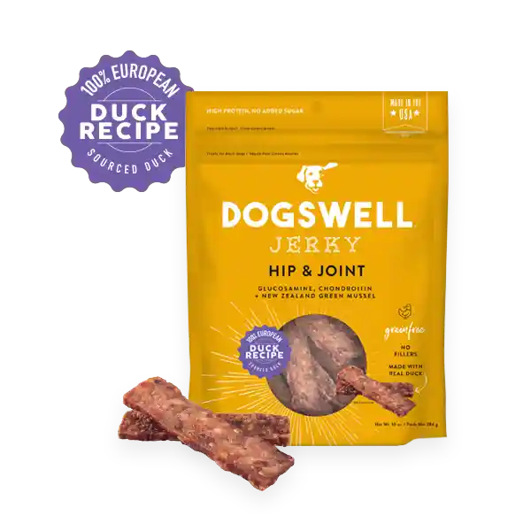 Hip & Joint Duck Jerky Recipe Gf Dog Treats 10-oz