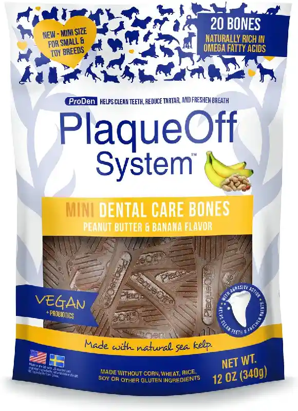 Plaqueoff Dental Care Bones Mini Pb Banana 12-oz