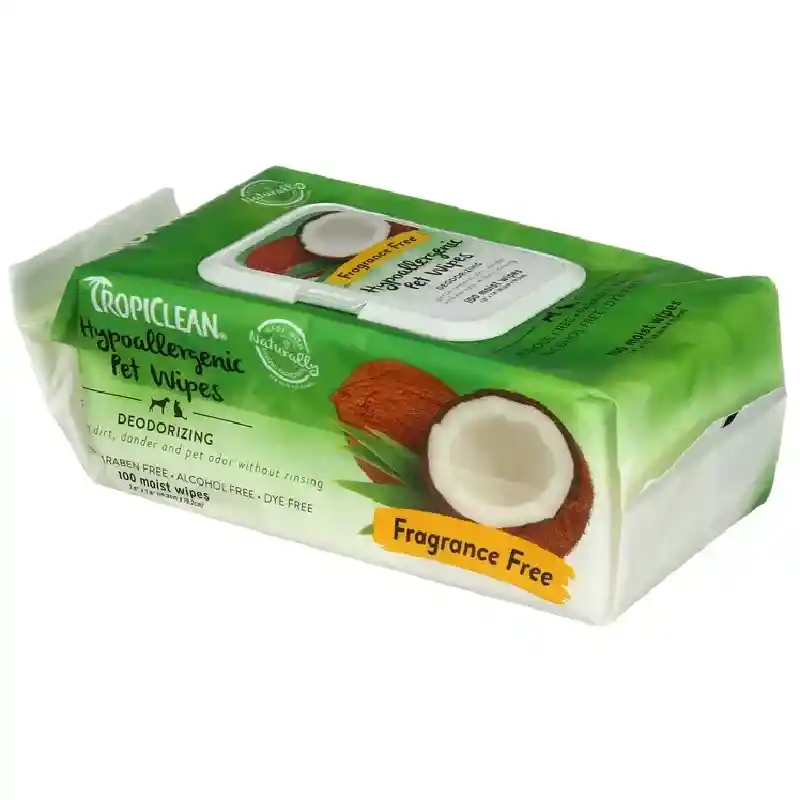 Tropiclean Hypoallergenic Deodorizing Wipes 100ct