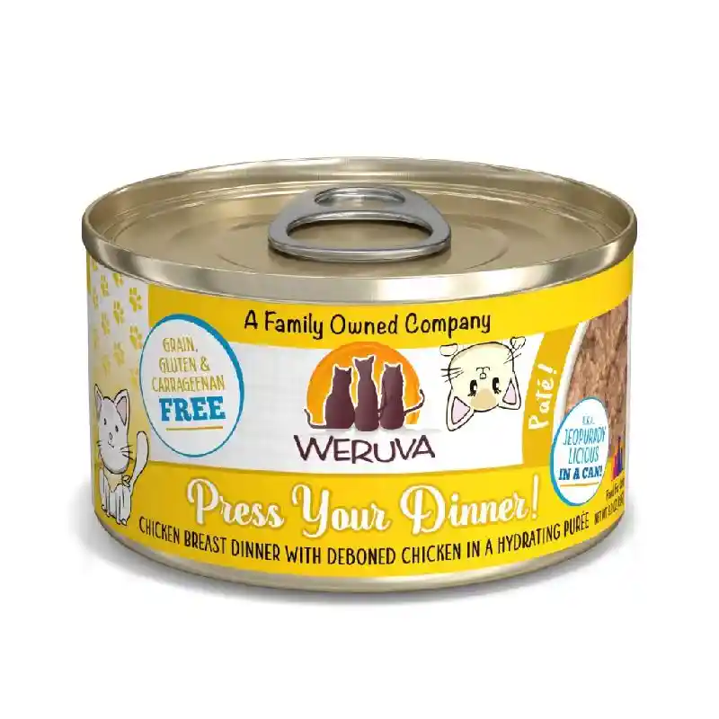 Weruva Pate Canned Cat Food Press Dinner 3-oz