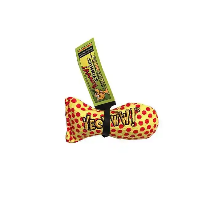 Yeowww! Stinkies Sardine Catnip Yellow Red Dots