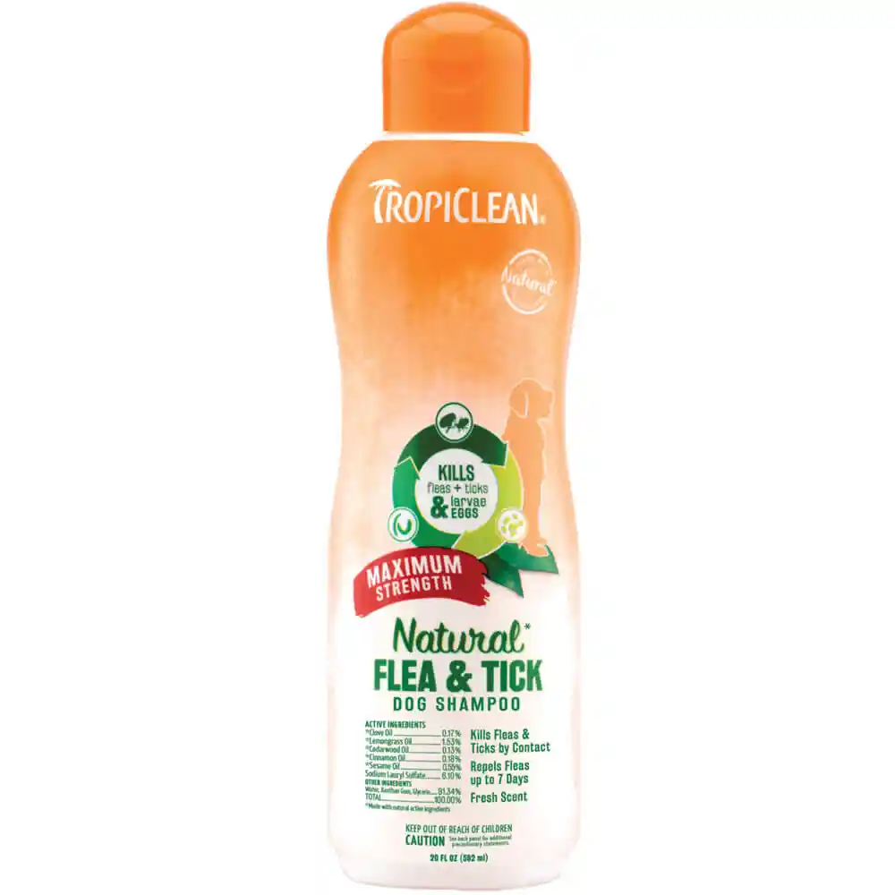 Tropiclean Flea & Tick Shampoo Max Strength 20oz