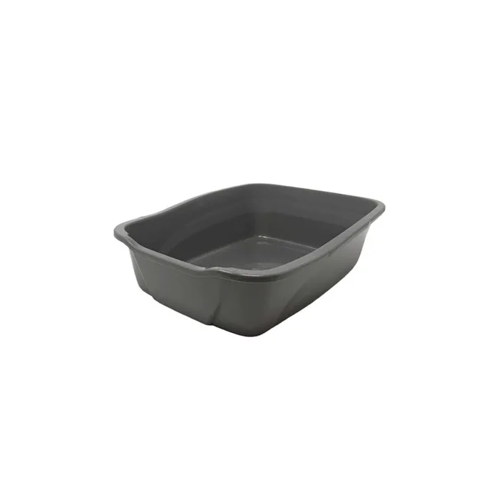 Van Ness Small Cat Litter Pan, dark gray, angled view