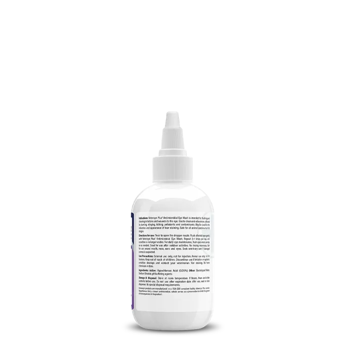 Vetericyn Plus Antimicrobial Eye Wash 3 oz bottle back
