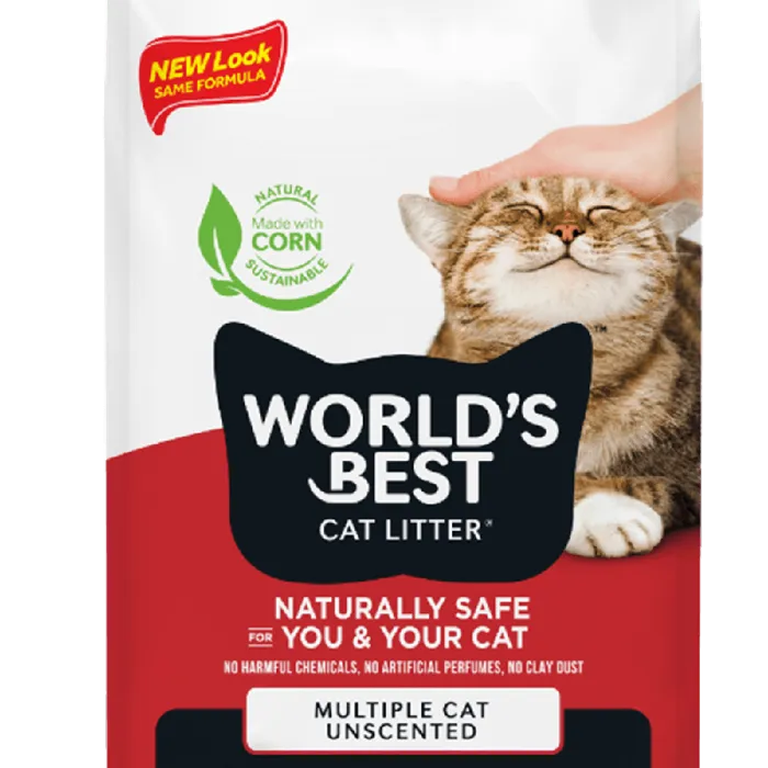 World's Best Multiple Cat Unscented Clumping Cat Litter 15-lbs