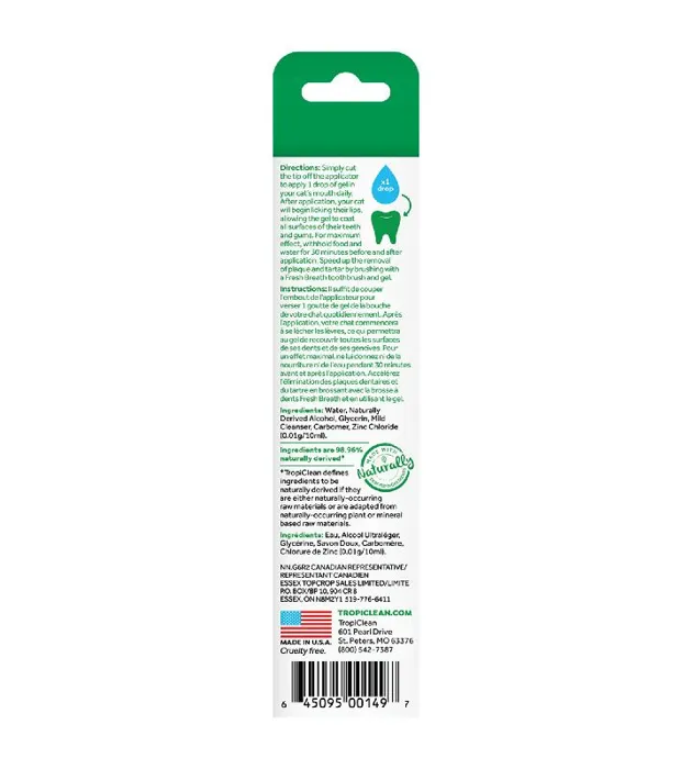 Tropiclean Cat Clean Teeth Oral Care Gel 2 Oz