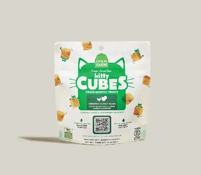 Open Farm Cat Fd Kitty Cubes Chicken & Trky 1.5-oz