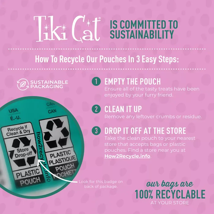 Tiki Cat Baby Tuna Salmon treats sustainable packaging