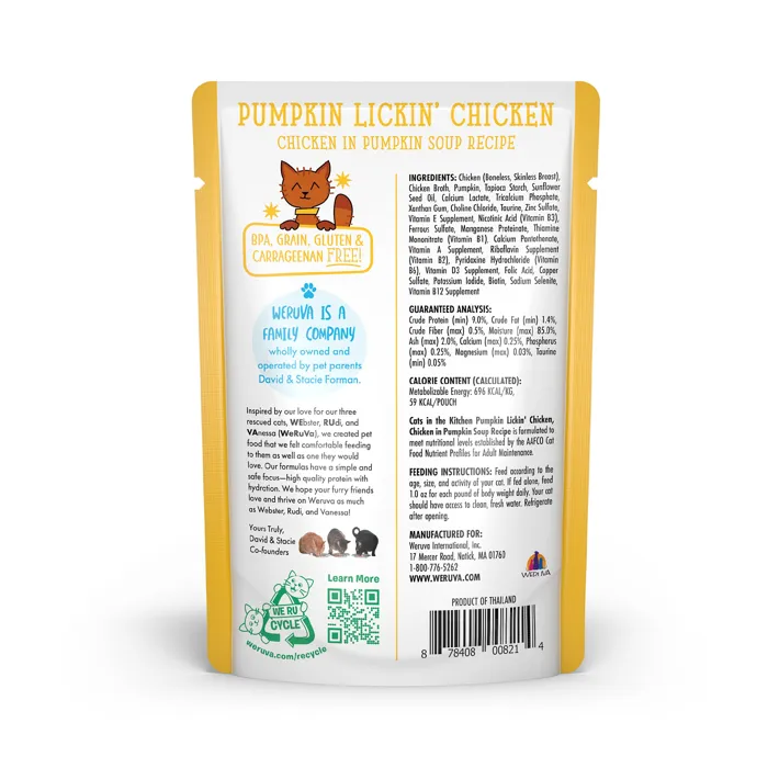 Cats in the Kitchen Pumpkin Lickin' Chicken 3 oz pouch back