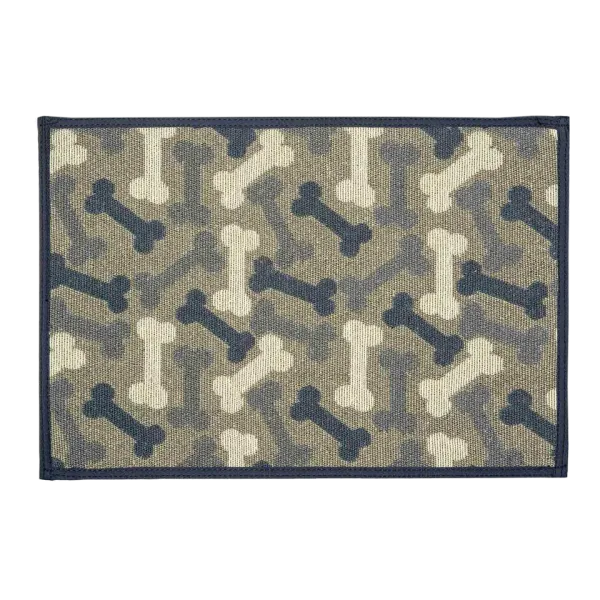 Loving Pets Bella Fashion Mat Bones Denim close view