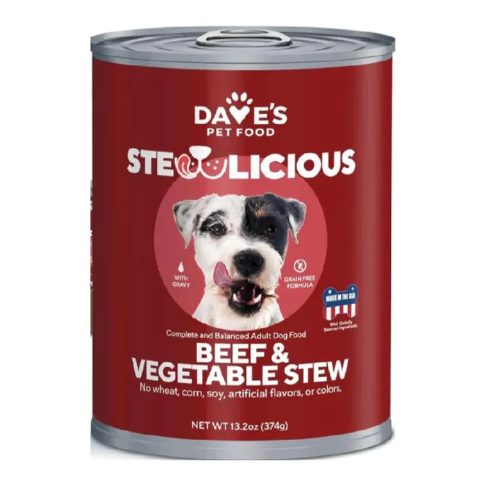 Dave's Dog Food Grain-free Bf & Veg Cuts Gravy Can Dog Food, 13-oz